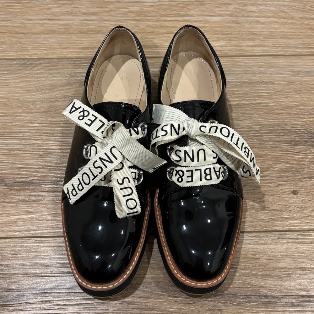 Zara Black Patent Leather Shoes